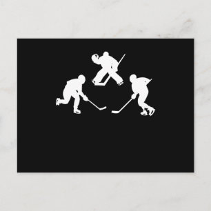 Ijsstok silhouet van ijshockeyspeler cool sport ca briefkaart