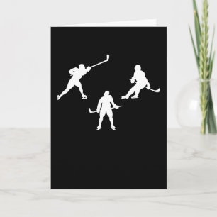 Ijsstok silhouet van ijshockeyspeler cool sport ca kaart
