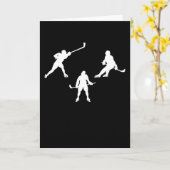 Ijsstokhockeyspeler silhouet cool sport cadeau kaart (Gele Bloem)
