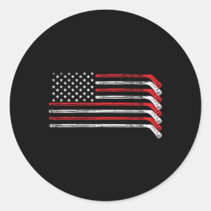 Ijsstokken Us Vlag Patriottische Speler Mannen Jon Ronde Sticker