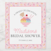 IJssundae met een Liefdevolle Bruidsuitnodiging Wijn Etiket (Enkel label)