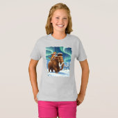 IJstijd kat rijden op de rug van een vertrouwde ma T-shirt (Voorkant volledig)