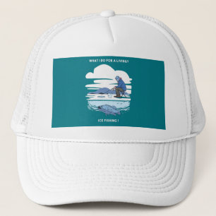 Ijsvissen - Winter Vissersontwerp Trucker Pet