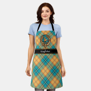 Ijsvogel Crest over Schotse Ruit Apron Schort