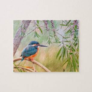 Ijsvogel die op Tak wordt neergestreken Legpuzzel