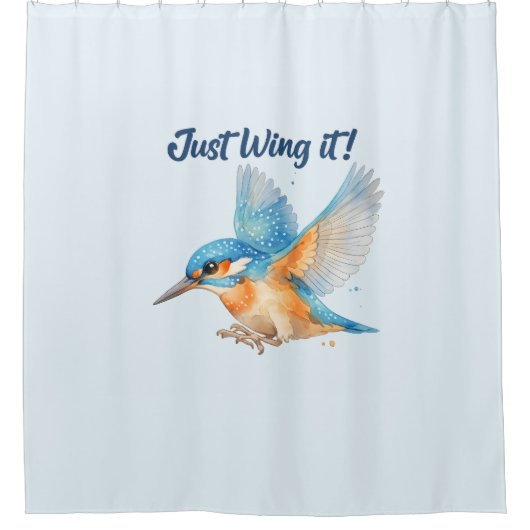Ijsvogel douchegordijn (Voorkant)