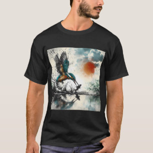 IJsvogel Duikt Voor Vis, Ai Gegenereerde Kunst T-shirt