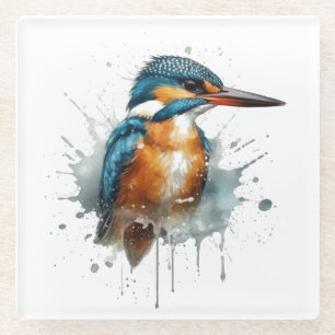 ijsvogel glazen onderzetter