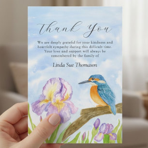 Ijsvogel Paarse Irissen Feest van het Leven Bedankkaart