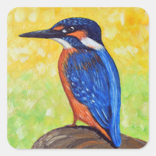 IJsvogel Schilderij Vierkante Sticker