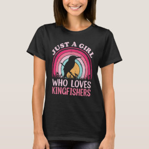 Ijsvogel Vogel Vintage Gewoon Een Meisje Dat Van K T-shirt