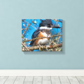 IJsvogel Wilde Vogel Canvasprint Canvas Afdruk (Insitu (Houten vloer))