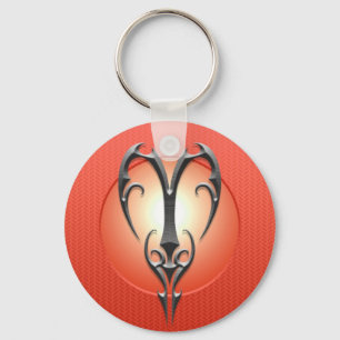 IJzer Aries Symbool, rood Sleutelhanger