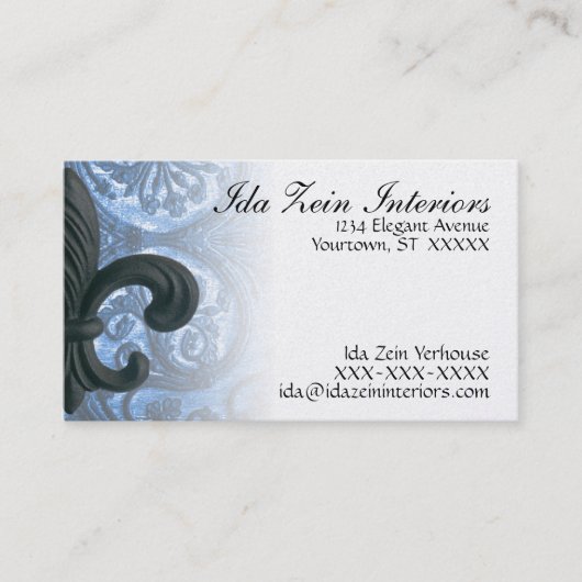IJzer fleur de lis Custom Business Ca Visitekaartje (Voorkant)