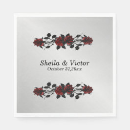 IJzer Gates Gothic Red Rose Gothic Wedding Servet
