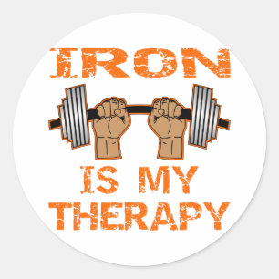 IJzer is mijn therapie - gewichtstoename Ronde Sticker