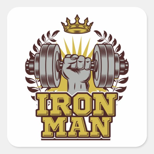 IJzer Man Fitness Bodybuilder Sticker (Voorkant)