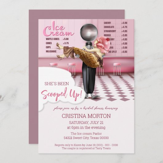 IJzer met bridale douche Kaart (Voorkant / Achterkant)