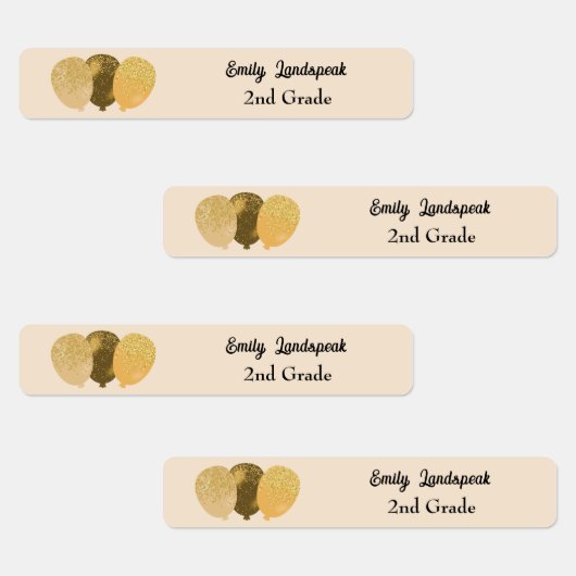 IJzer op Gele Glitter Party Ballonnen Labels (Groep)