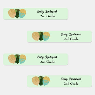 IJzer op Green Glitter Party Ballonnen Labels