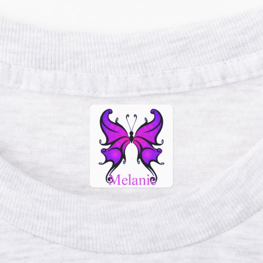 IJzer op vlinderkleding Etiketten toevoegen Naam M Labels (Aangebracht)