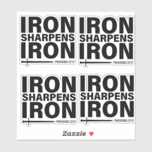 "IJzer scherpt ijzer - Spreuken 27:17" Custom-cut Sticker
