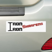 IJzer Sharpens IJzersticker met RED Slant Bumpersticker (Op auto)