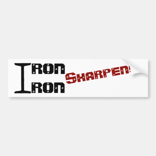 IJzer Sharpens IJzersticker met RED Slant Bumpersticker (Voorkant)