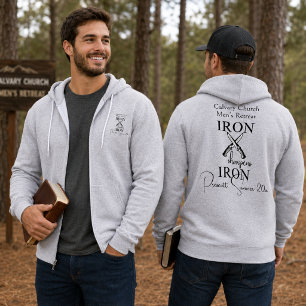 IJzer slijpt IJzer Mes Mannen Retreat Ritssluiting Hoodie