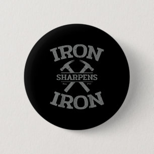 IJzer slijpt ijzer Spreuken 27_17 Fitnessoefeninge Ronde Button 5,7 Cm