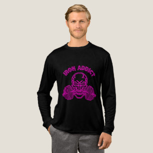 IJzer verslaafde - Schedel Bodybuilding en Gewicht Tri-Blend Shirt