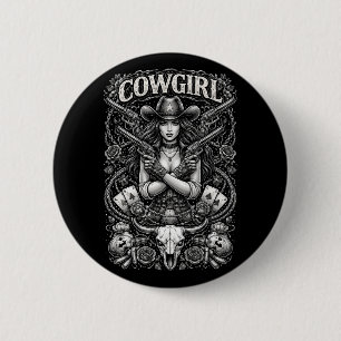 IJzeren Cowgirl Ronde Button 5,7 Cm