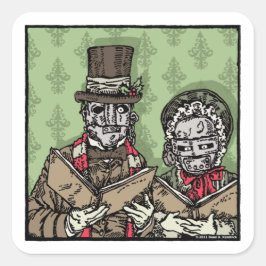 IJzeren Masker Carolers - Pop Gothic Holiday Vierkante Sticker