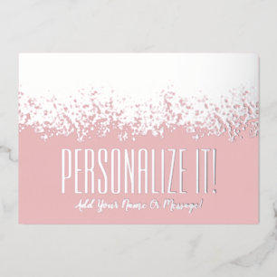 IJzeren roze met zilverfolie Glitzy Border Kaart