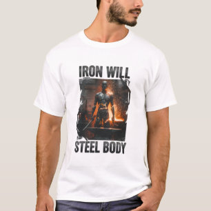 IJzeren wil, stalen lichaam gesmeed sterkte ontwer T-shirt