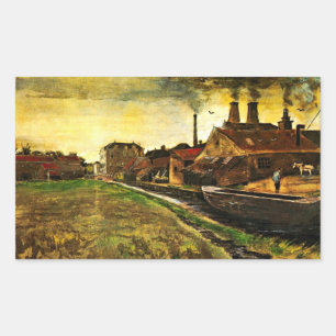 IJzermolen in Den Haag door Vincent van Gogh Rechthoekige Sticker