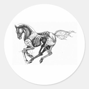 IJzerpaard Ronde Sticker