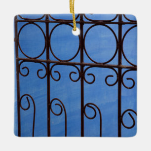 IJzerpoortpatroon in blauw, Cuba Keramisch Ornament