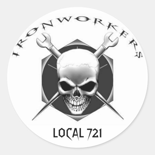IJZERWERKER SCHEDEL 721 RONDE STICKER (Voorkant)