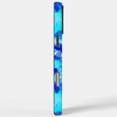 Ijzig Abstract Blauw Overlappend Vierkant Patroon Case-Mate iPhone Case (Achterkant / Rechts)