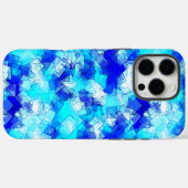 Ijzig Abstract Blauw Overlappend Vierkant Patroon Case-Mate iPhone Case (Achterkant (horizontaal))