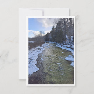 IJzige NH-rivier tijdens januari-briefkaart Notitiekaartje