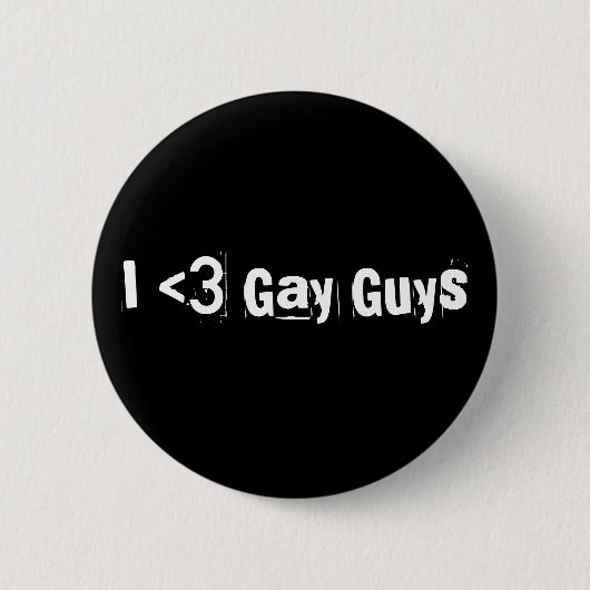 Ik <3 Gay Jongens Ronde Button 5,7 Cm (Voorkant)