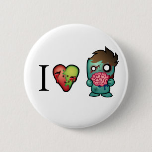 Ik <3 hersenen - Zombies zijn overal! Ronde Button 5,7 Cm