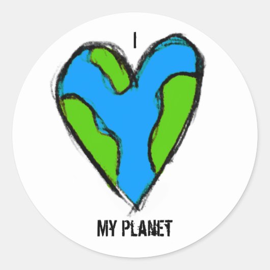 Ik <3 mijn Planet Sticker (Voorkant)
