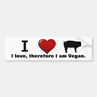 Ik <3 Varkens (Dierenrechten Media ontwerp door Ma Bumpersticker