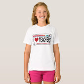 Ik <3 Wisconsin Onderwijzers T-shirt (Voorkant volledig)