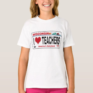 Ik <3 Wisconsin Onderwijzers T-shirt