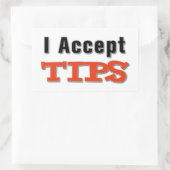 Ik accepteer tips Sticker (Tas)