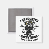 Ik Afstuderen Class Funny Black Cat Afstuderen Magneet (Voorkant / Achterkant)